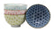 Ebros Gift Japanese Colorful Matrix Polygon Bowls Food Safe 4.5" Diameter Japanese Decorative Bowl Set of 4 Ceramic
