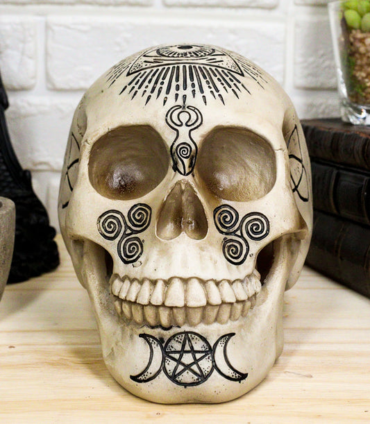 Ebros Eye Of Provision Triple Moon Paranormal Metaphysical Witchcraft Skull Figurine