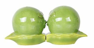 Kissing Peas In A Pod Magnetic Salt and Pepper Shakers Gift Box Set Ceramic