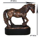 Rustic Western Clydesdale Tinker Mare Horse Pony Figurine With Trophy Base