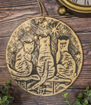 Wish Upon A Star Witching Hour Triple Cats Magic Terracotta Medallion Wall Decor