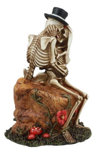 Ebros Love Never Dies Wedding Skeleton Couple Kissing In The Garden Statue 6"H