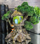 Ebros Forest Ent Greenman Cottage Green Hut Tree House Statue With Mushroom Conk Steps