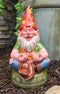 Ebros Highly Content Meditating Hippie Gnome Statue As Hipster Happy Gnome Decor