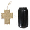 Set Of 4 Rustic Christian Bible Verses Faux Wood Christmas Tree Cross Ornaments