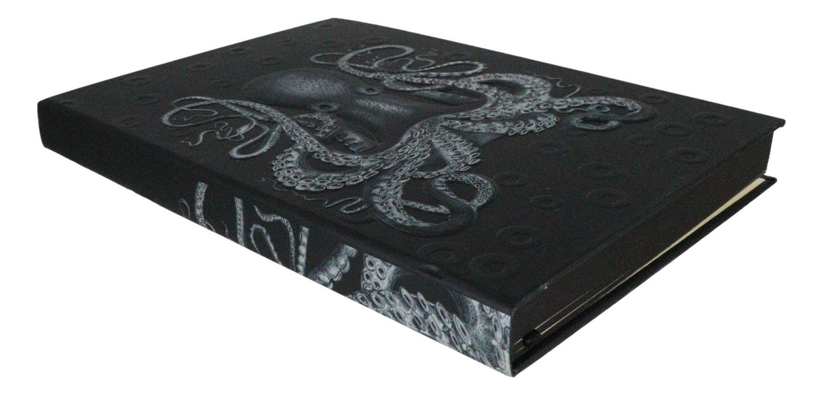 Necromancy Gothic Cthulhu Sea Octopus Skull Blank Page Hardcover Journal Book