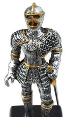 Ebros Medieval French Knight Dollhouse Miniature Figurine 4"H Suit Of Armor Swordsman