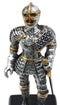 Ebros Medieval French Knight Dollhouse Miniature Figurine 4"H Suit Of Armor Swordsman