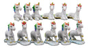 Ebros Beautiful Magical Rainbow Mane Unicorns 2" High Miniature Figurine Set of 12 Mare Unicorn Horse with Golden Horns in 4 Different Poses Figurine Collectible Fairy Garden Decor
