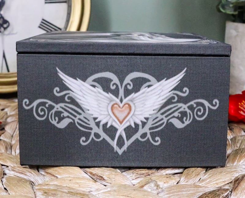 Anne Stokes Prayer Angel Blessings With Excalibur Sword Decorative Jewelry Box With Mirror