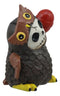 Furrybones Hootie The Great Horned Owl With Red Lollipop Skeleton Figurine 3"H