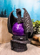 Ebros Midnight Climbing Winged Dragon Purple Blood Sandstorm Ball Statue 10"H