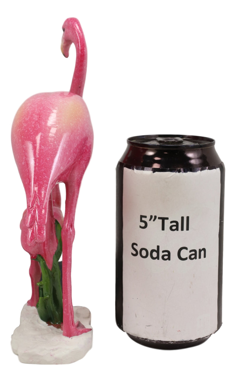 Ebros Tropical Rainforest Birds Pink Flamingo Mother W/ Chick Family Figurine