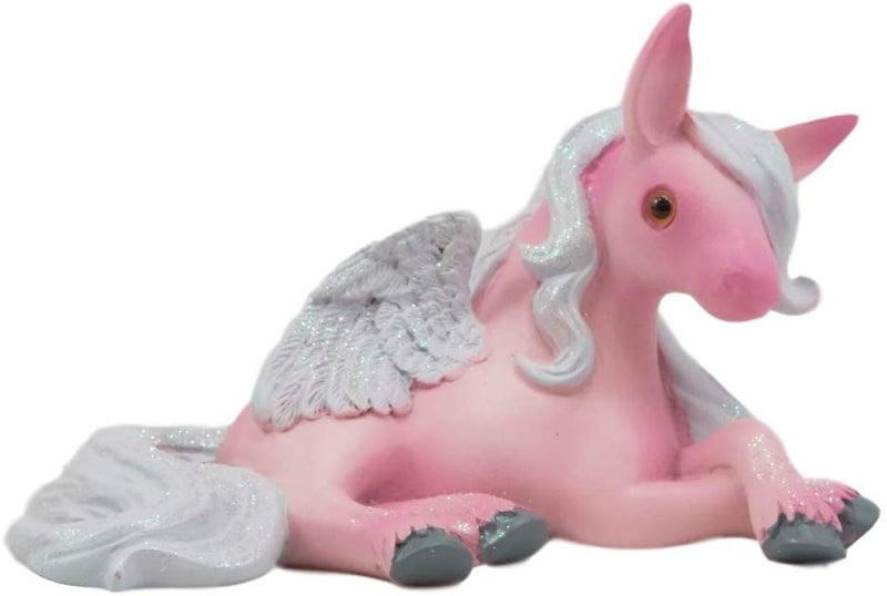 Ebros Whimsical Fairy Tale Pegasus Horse Figurine Shelf Decor (Pink Acacia)