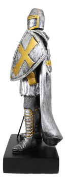 Ebros Caped Templar Medieval Crusader Knight Of The Cross Suit Of Armor Figurine