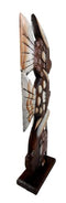 Balinese Wood Handicraft Large Stacked Abstract River Fish Fishes Figurine 21"H