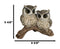 Mystical Forest Great Horned Owlet Owl Birds Couple Pair On Tree Branch Statue