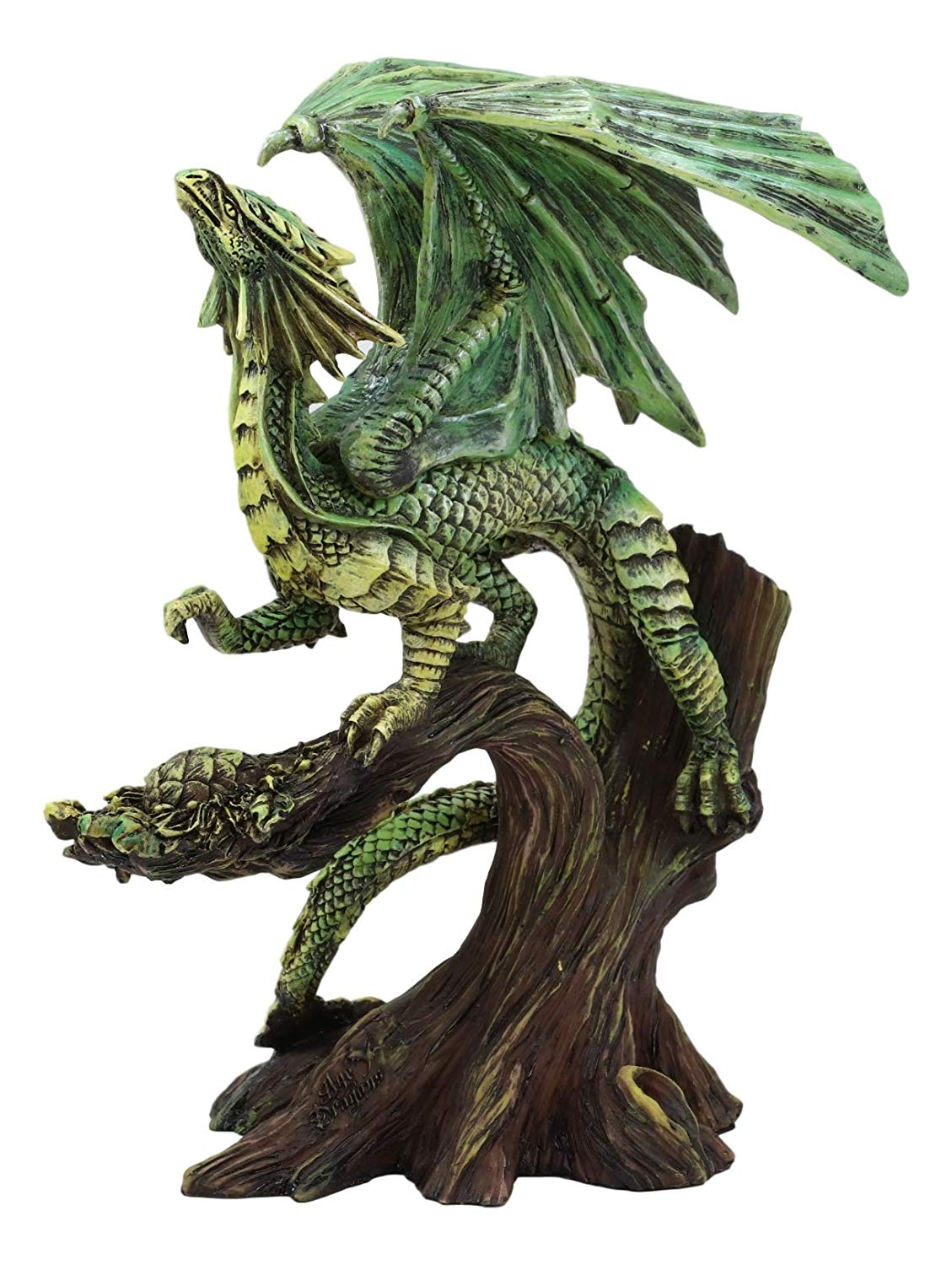 Ebros Gaia Tree Ent Earth Adult Mother Dragon Perching On Branch Figurine 10"H - Ebros Gift