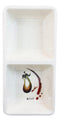 Pack of 6 Melamine Zen Swirl Eggplant 2 Compartments Soy Sauce Condiment Dishes