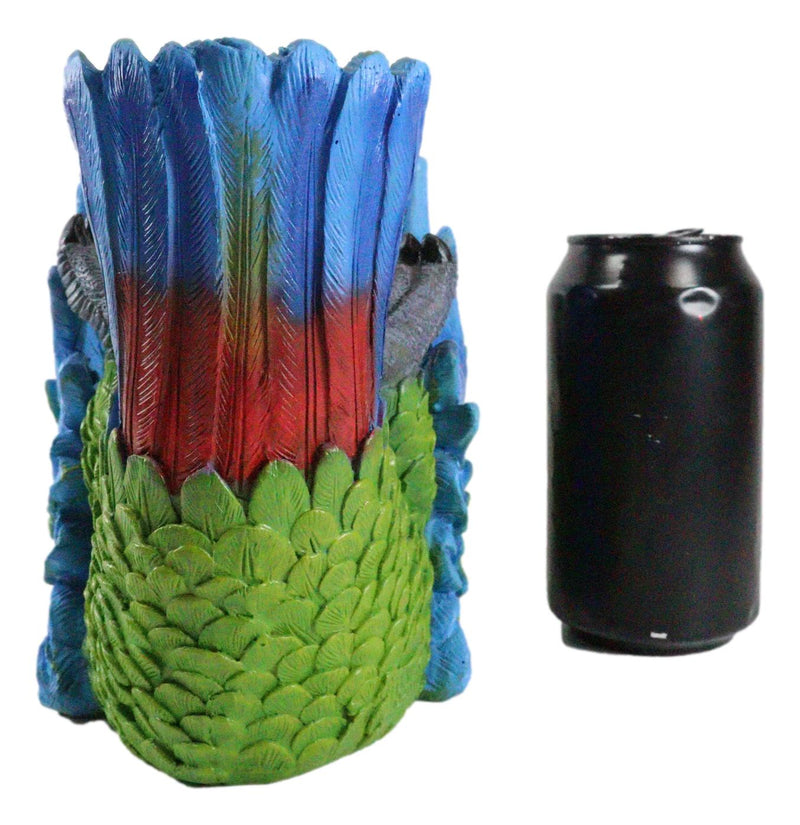 Ebros Rio Rainforest Jungle Green Scarlet Macaw Parrot Wine Bottle Holder