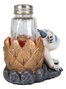 Frozen White Dragon Hatchling In Golden Egg Salt And Pepper Shakers Set Holder