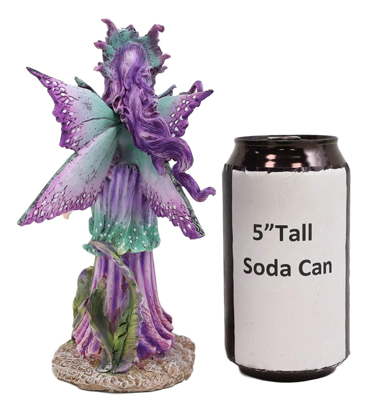 Ebros Amy Brown Pixie Gossip Enchanted Elf Fairy FAE Damsel with Indigo Purple Nymph Dragonfly Statue 7.5" Tall Fantasy Mythical Faery Garden Magic Collectible Figurine Fairies Pixies Nymphs Decor