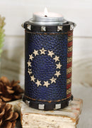 Ebros Pack of 2 Patriotic Betsy Ross American Flag Decorative Candle Holder