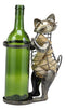 Beckoning Cat Decorative Cork and Wine Bottle Holder Hand Made Metal Sculpture