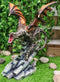 Ebros Large Flying Striped Dragon Over Frozen Rocks Statue Mythical Fantasy Figurine