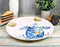 Marine Blue Sea Turtle And Golden Sea Shells Ceramic Dinner Plates Set Of 2