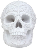 Ebros French Baroque Rococo White Floral Skull Statue Royal European 3D Skulls Decor