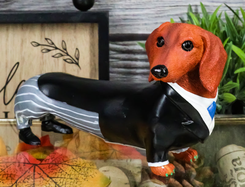 Cute Doxie Collection Wedding Groom Tuxedo Dachshund Figurine Dog Collectible