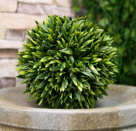 Set Of 3 Home And Garden 9"D Green Artificial Faux Zoysia Grass Topiary Ball