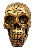 Ebros Gift Egyptian Gods and Kings Golden Nefertiti King TUT Ankh Skull Figurine 6.25" L