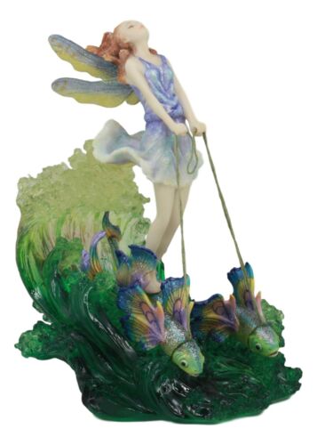 Surfer's Dream Josephine Wall Statue Ocean Fairy Riding Rainbow Fish Chariot