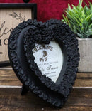 Gothic Day Of The Dead Black Roses Wreath Heart Wall Or Desktop Picture Frame