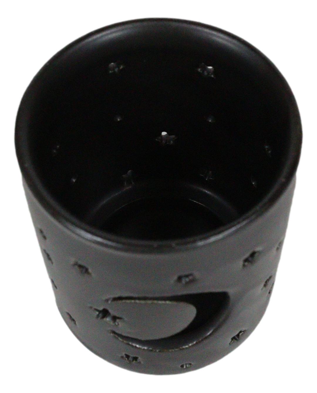 Pack Of 2 Wicca Mystical Moon And Stars Cutout Ceramic Votive Candle Holders