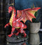 Fantasy Midnight Leviathan Red Dragon Standing On Volcanic Rock Small Figurine