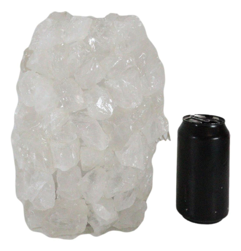 Pillar Quartz Crystal Mineral Stone Rocks Floral Vase Modern Accent Sculpture