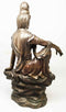 Ebros 16 Inch Water and Moon Kuan Yin Buddhist Bronze Finish Statue Figurine - Ebros Gift