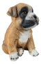 Lifelike Fawn Boxer Puppy Dog Sitting Figurine Pet Pal Pedigree Dogs Canine