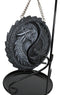 Medieval Ying Yang Dragons Aroma Waterfall Medal Backflow Incense Cone Burner