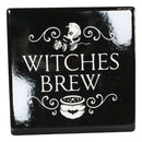 Ebros Occult Witches Brew Rose Skull Cauldron Cork Backed Ceramic Coasters Set of 4