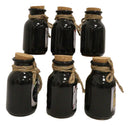 Pack Of 6 Ceramic Magic Voodoo Apothecary Mad Doctor Potion Bottles Props