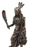 Ebros Native American Indian Eagle Warrior With Feather & Ceremonial Pipe Figurine
