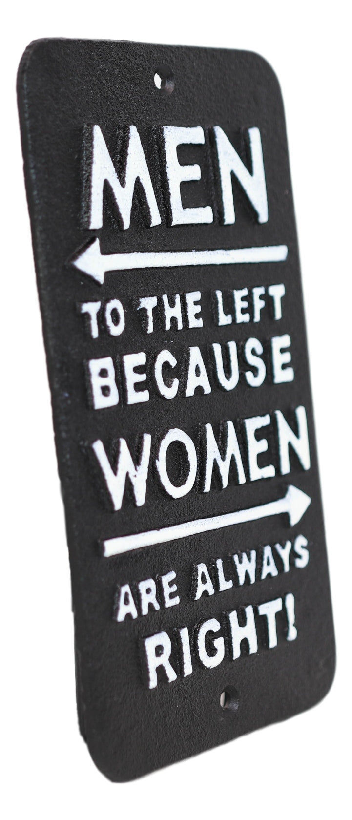 Novelty Cast Iron Men Left Women Always Right Funny Restroom Bar Wall Door Sign