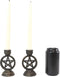 Set of 2 Wicca Pentagram Pentacle In Circle Taper Candle Or Cone Incense Holders