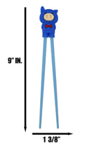 Blue Porky Pig Reusable Training Chopsticks Set With Silicone Helper BPA Free