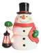 Ebros Merry Christmas Frosty The Snowman Statue With Colorful Solar LED Light Lantern