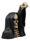 Ebros Large 12.5" Tall The Undertaker Grim Reaper Statue with Solar Powered Lantern LED Light Deadly Wraith Harvesting Lost Souls Patio Decor Figurine